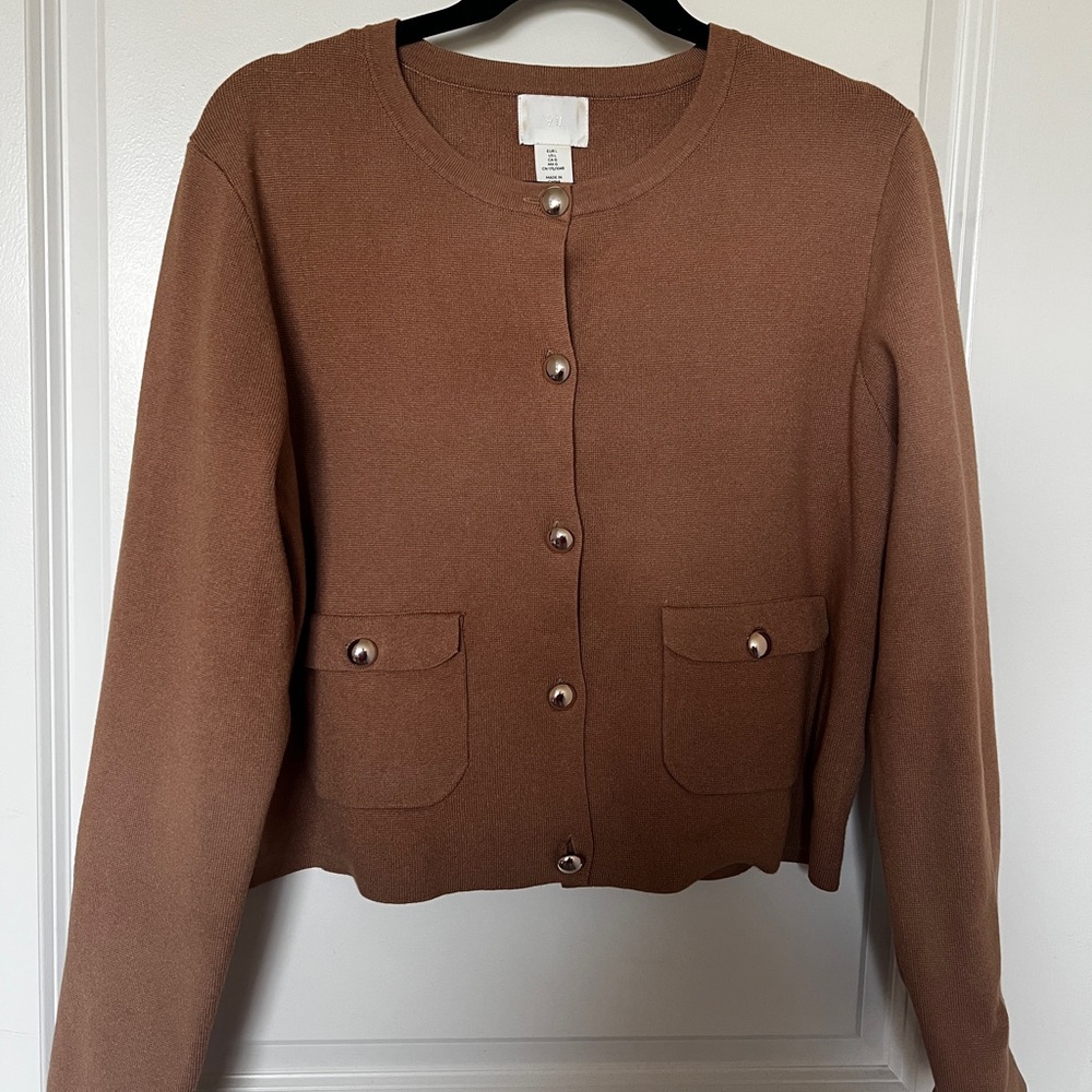 H&M Tan Button-Up Women's Sweater